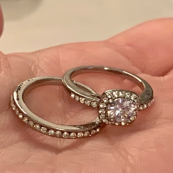 Diamond Wedding Ring & Band Set - Picture 4 of 5